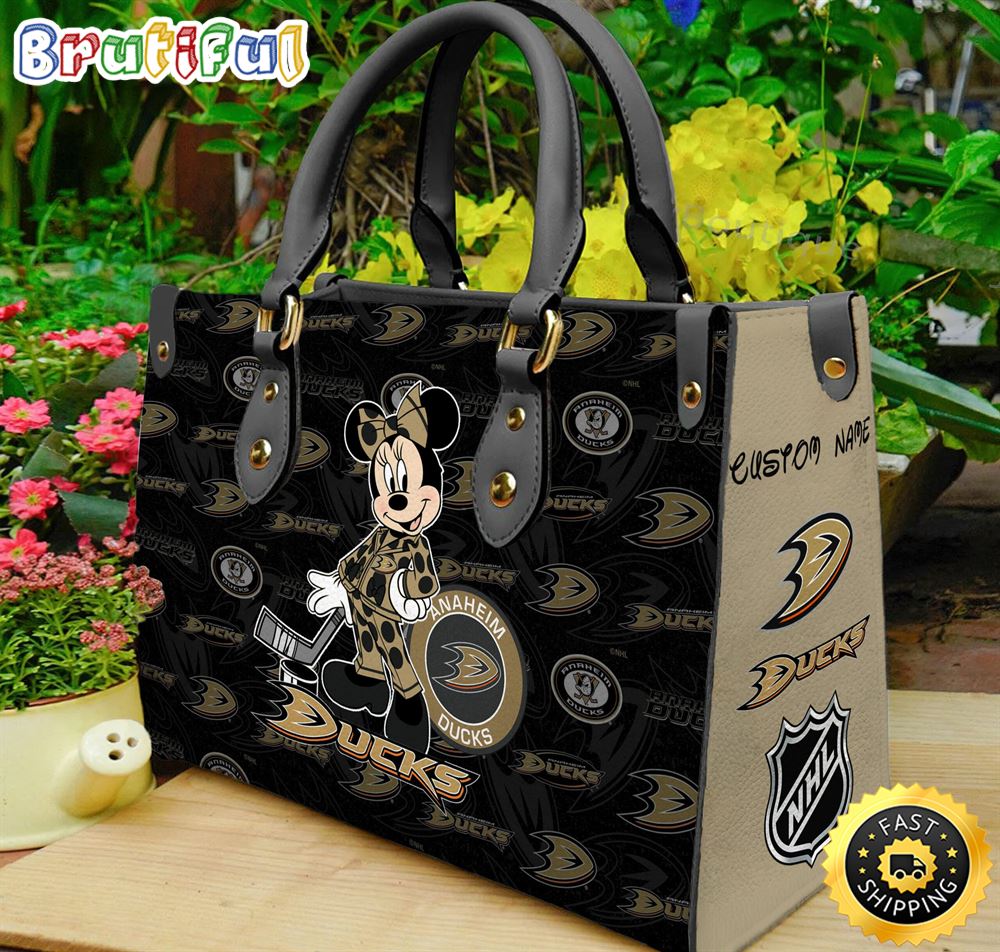 Sportswearmerch Anaheim Ducks NHL x Minnie Leather Handbag For Fan