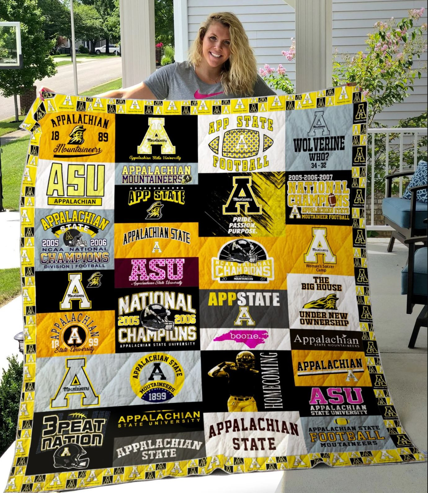 Sportswearmerch Appalachian State Mountaineers NCAA Quilt Blanket For Fan