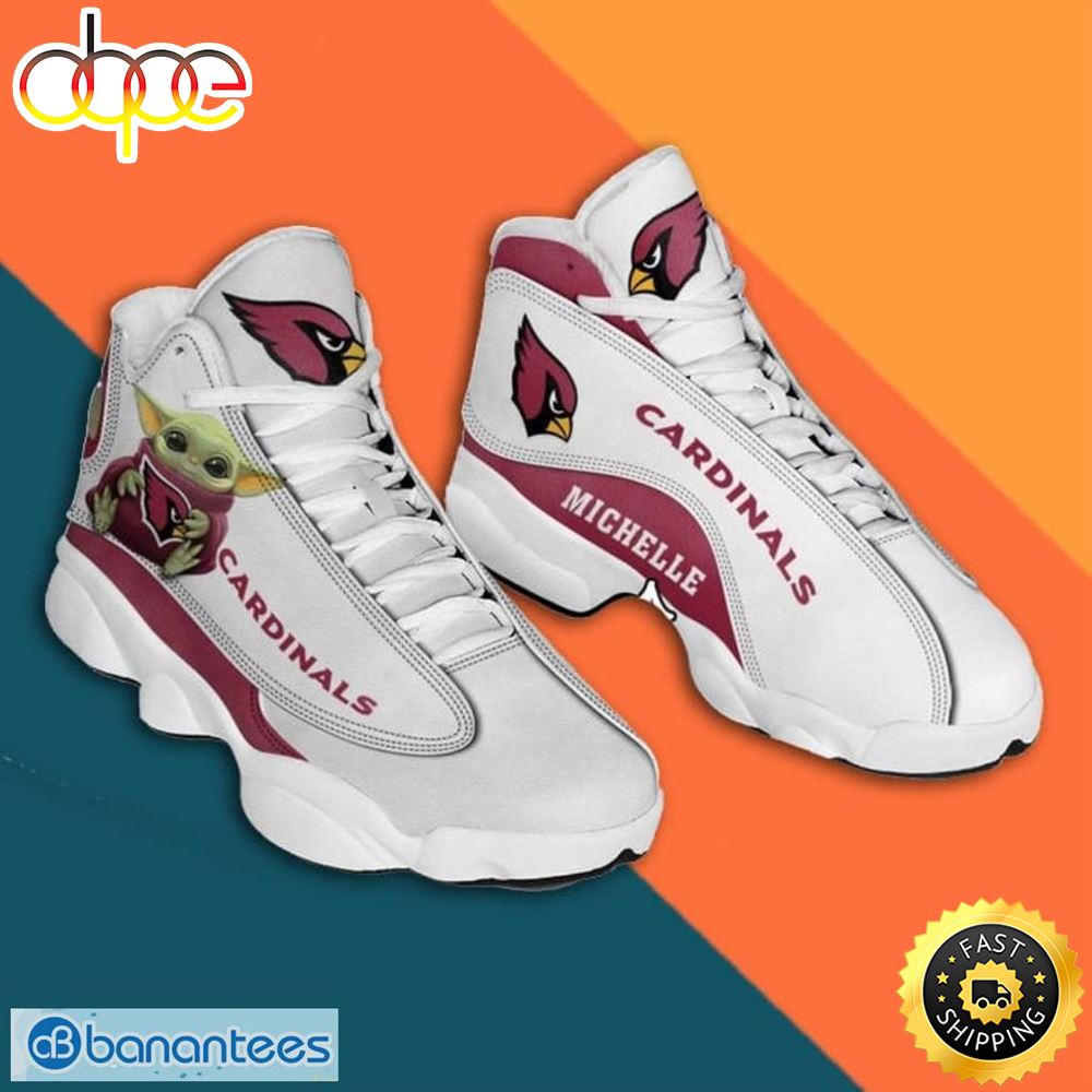 Sportswearmerch Arizona Cardinals NFL Baby Yoda AJ13 Sneakers Shoes For Men And Women