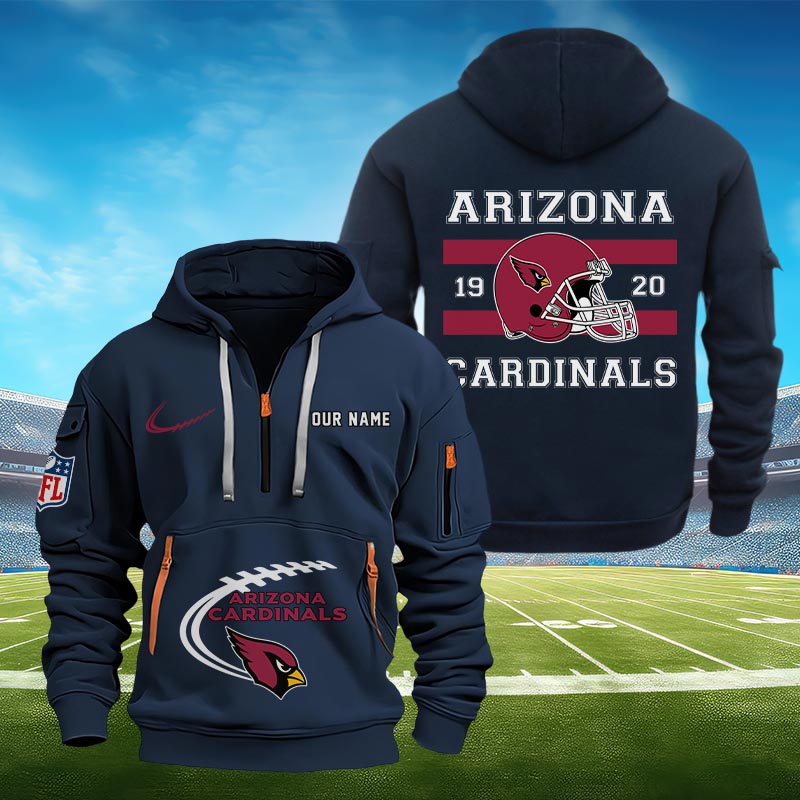 Sportswearmerch Arizona Cardinals NFL Half Zip Hoodie Personalized For Fan
