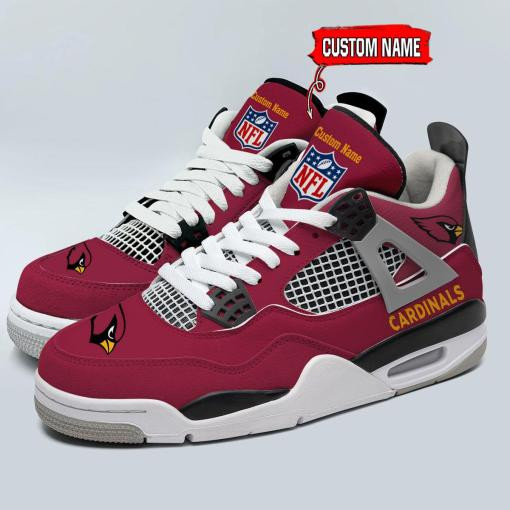 Sportswearmerch Arizona Cardinals NFL Personalized Air Jordan 4 AJ4 Sneakers Shoes For Men And Women