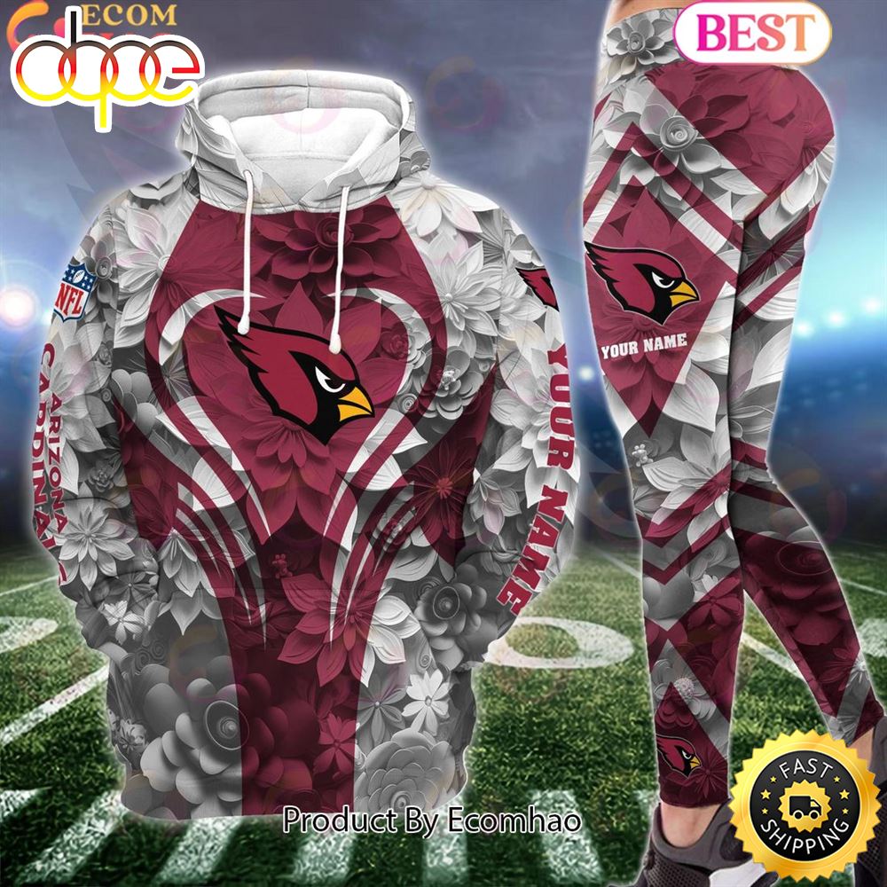 Sportswearmerch Arizona Cardinals NFL Special Flowers Design Hoodie And Leggings For Fan