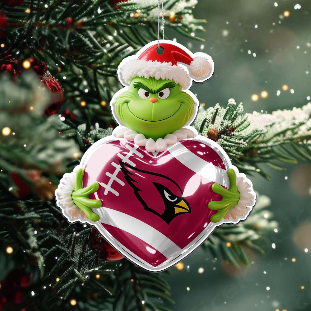 Sportswearmerch Arizona Cardinals NFL The Grinch x Christmas Acrylic Ornament Gift For Fan