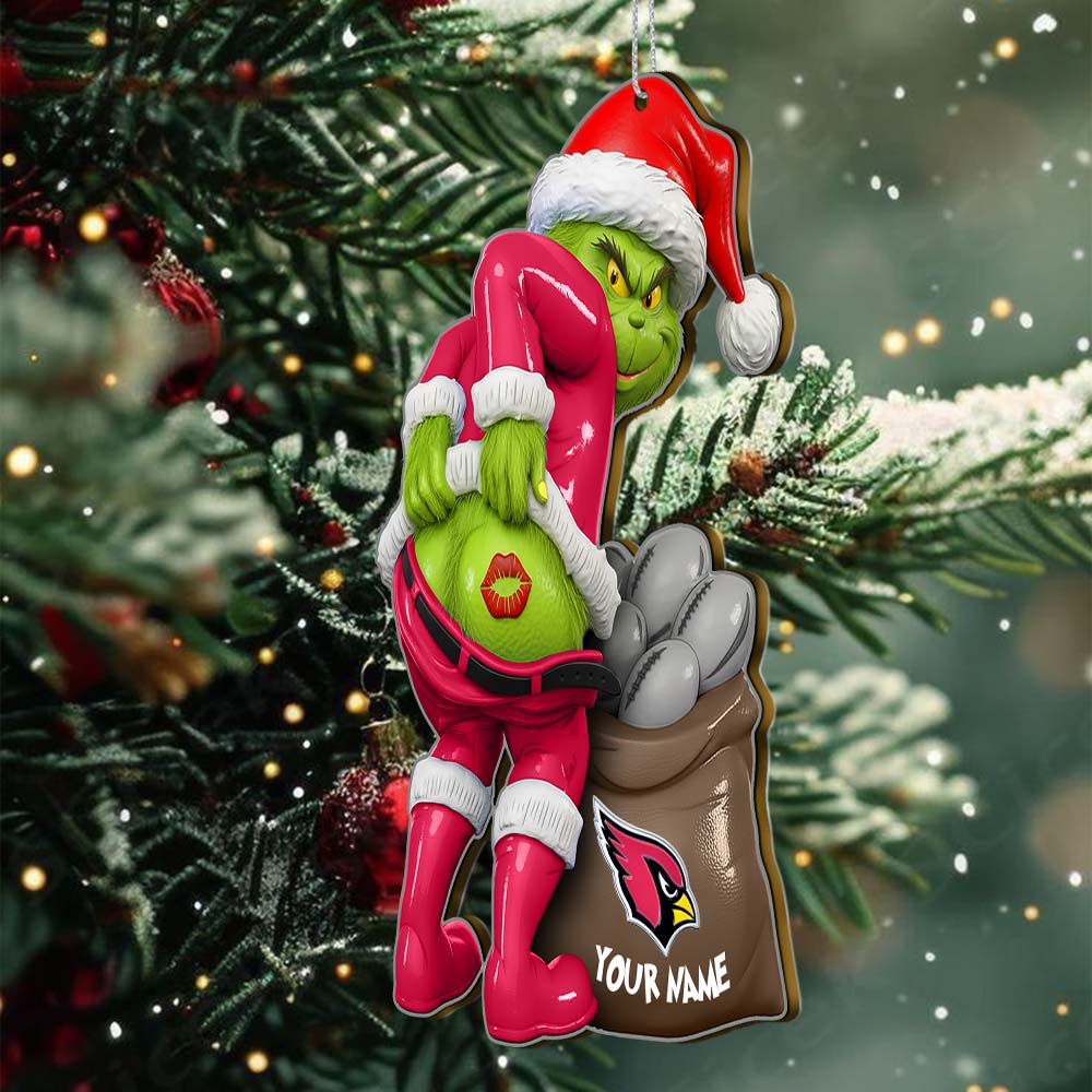 Sportswearmerch Arizona Cardinals NFL The Grinch x Christmas Acrylic Ornament Gift For Fan