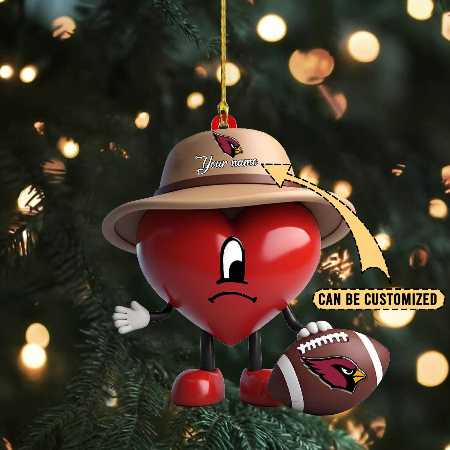 Sportswearmerch Arizona Cardinals NFL x Bad Bunny Acrylic Ornament Gift For Fans