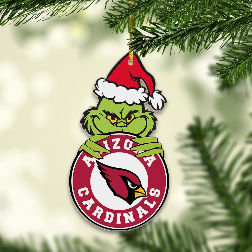 Sportswearmerch Arizona Cardinals NFL x Grinch Christmas Acrylic Ornament For Fans