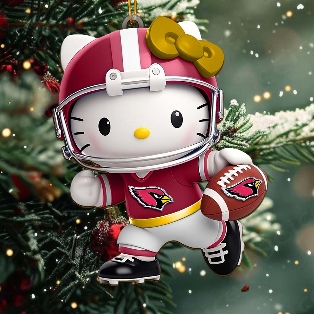 Sportswearmerch Arizona Cardinals NFL x Hello Kitty Personalized Acrylic Ornament Gift For Fans