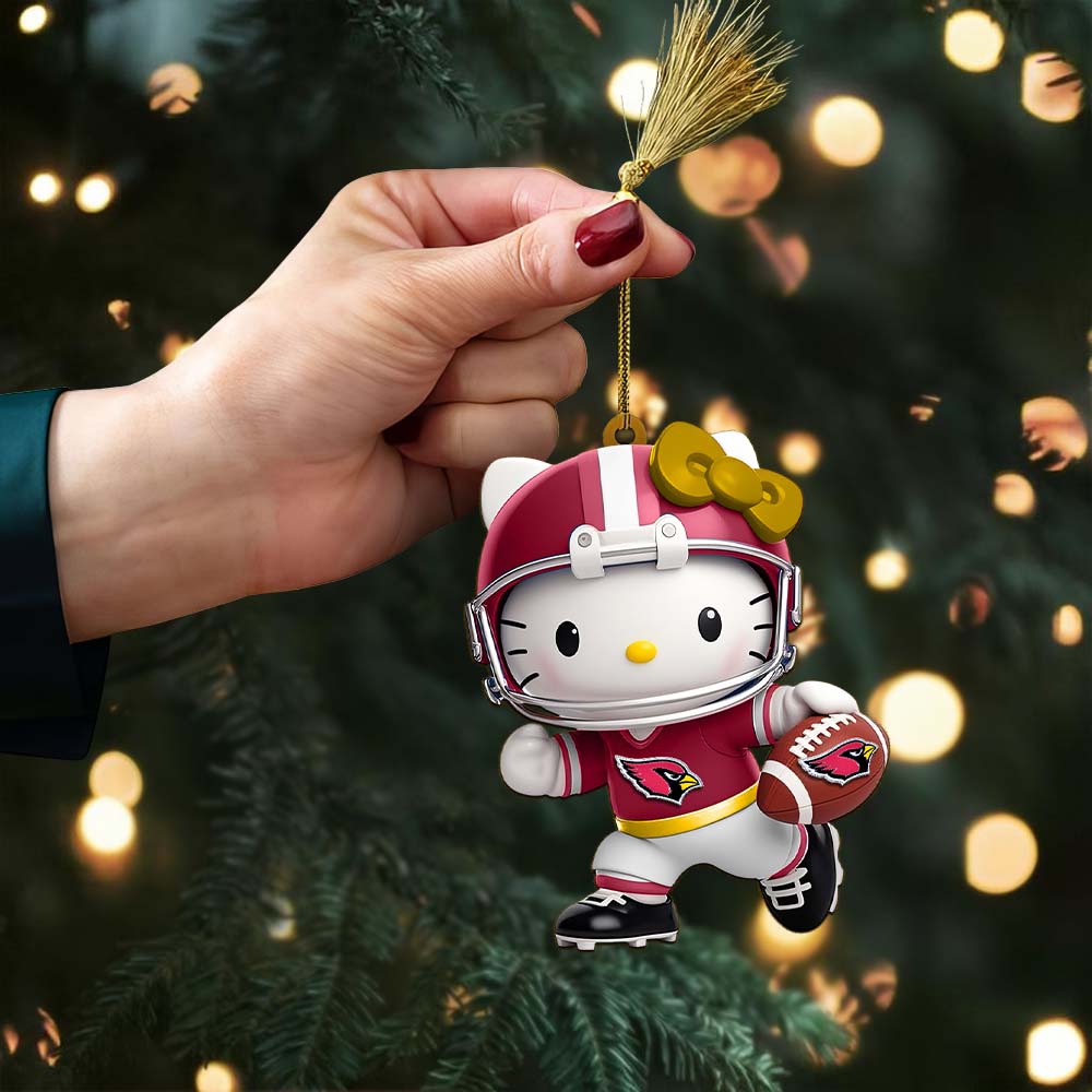 Sportswearmerch Arizona Cardinals NFL x Hello Kitty Personalized Acrylic Ornament Gift For Fans