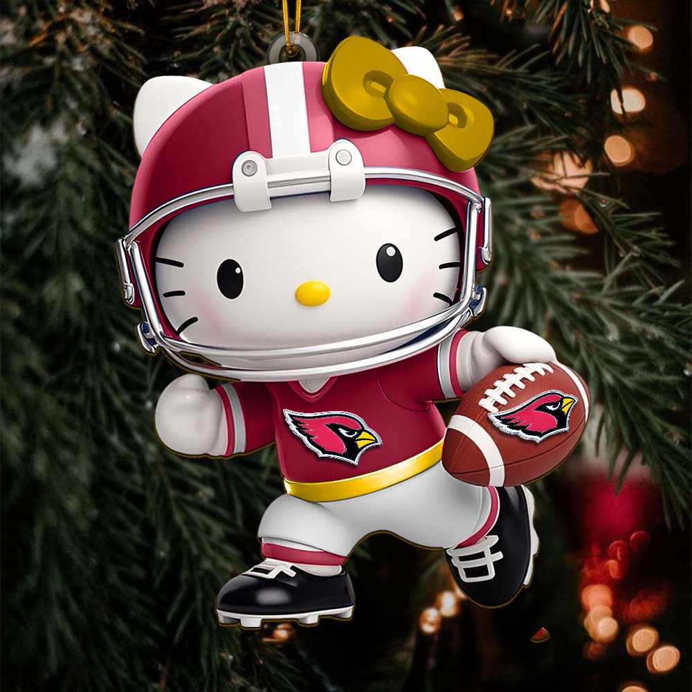 Sportswearmerch Arizona Cardinals NFL x Hello Kitty Personalized Acrylic Ornament Gift For Fans