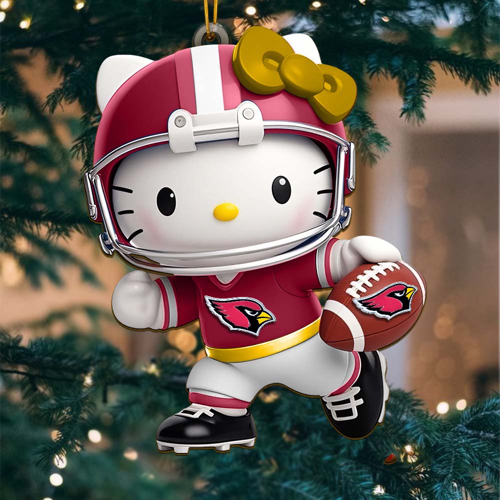 Sportswearmerch Arizona Cardinals NFL x Hello Kitty Personalized Acrylic Ornament Gift For Fans