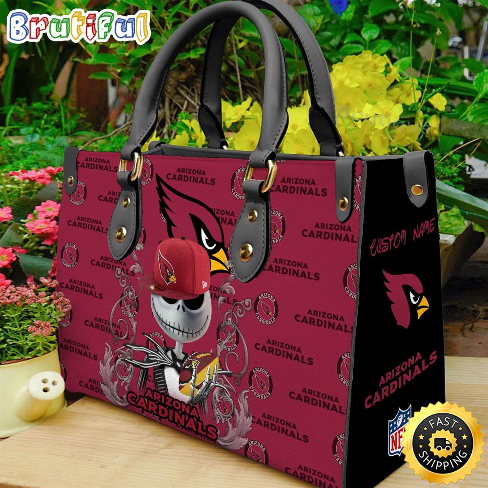 Sportswearmerch Arizona Cardinals NFL x Jack Skellington Women Leather Bag For Fan