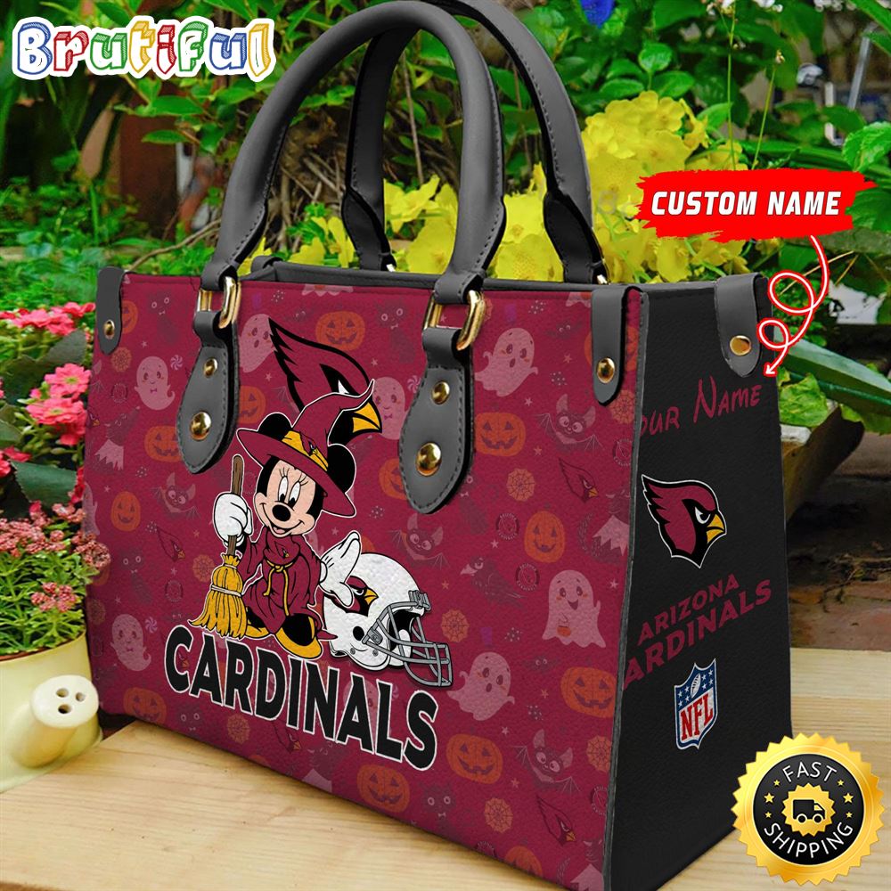 Sportswearmerch Arizona Cardinals NFL x Minnie Halloween Leather Handbag For Fan