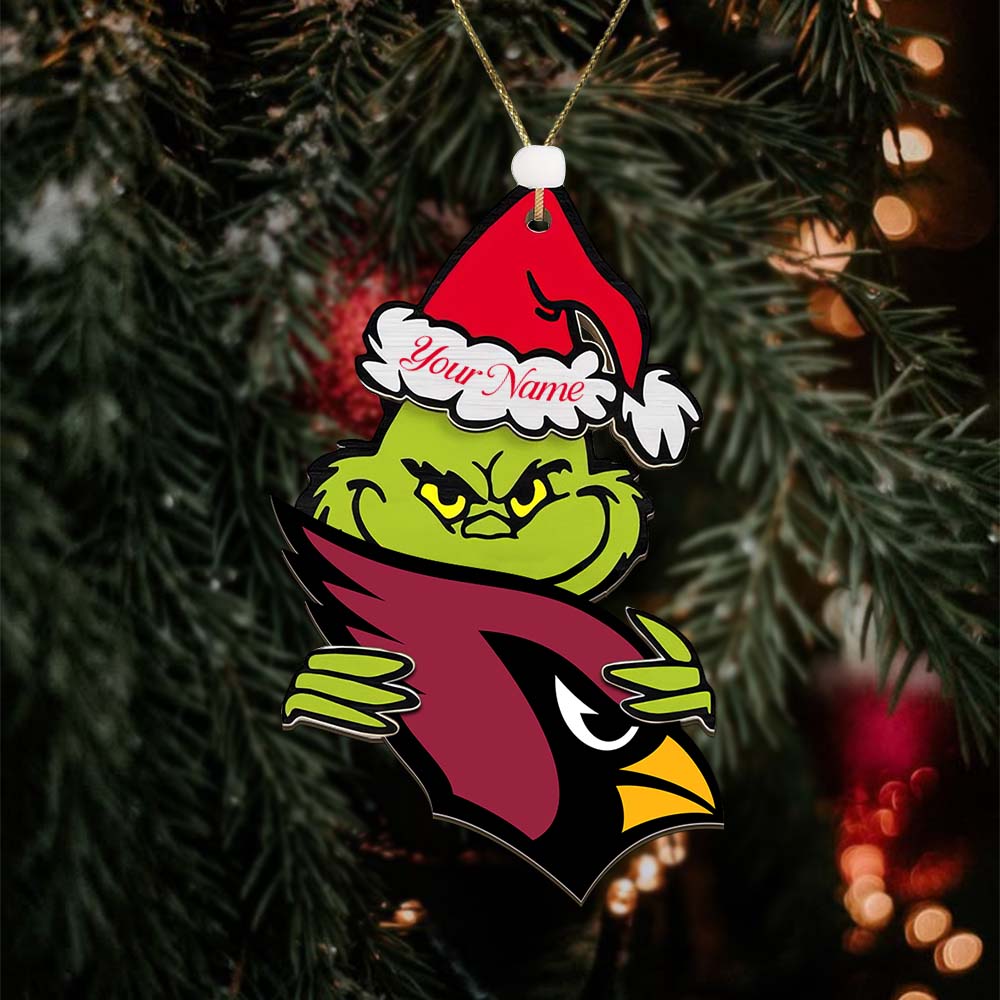 Sportswearmerch Arizona Cardinals NFL x The Grinch Christmas Acrylic Ornament Gift For Fans