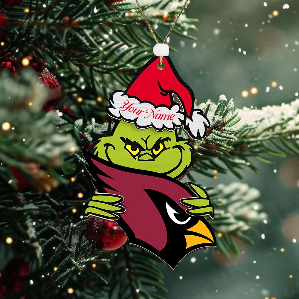 Sportswearmerch Arizona Cardinals NFL x The Grinch Christmas Acrylic Ornament Gift For Fans