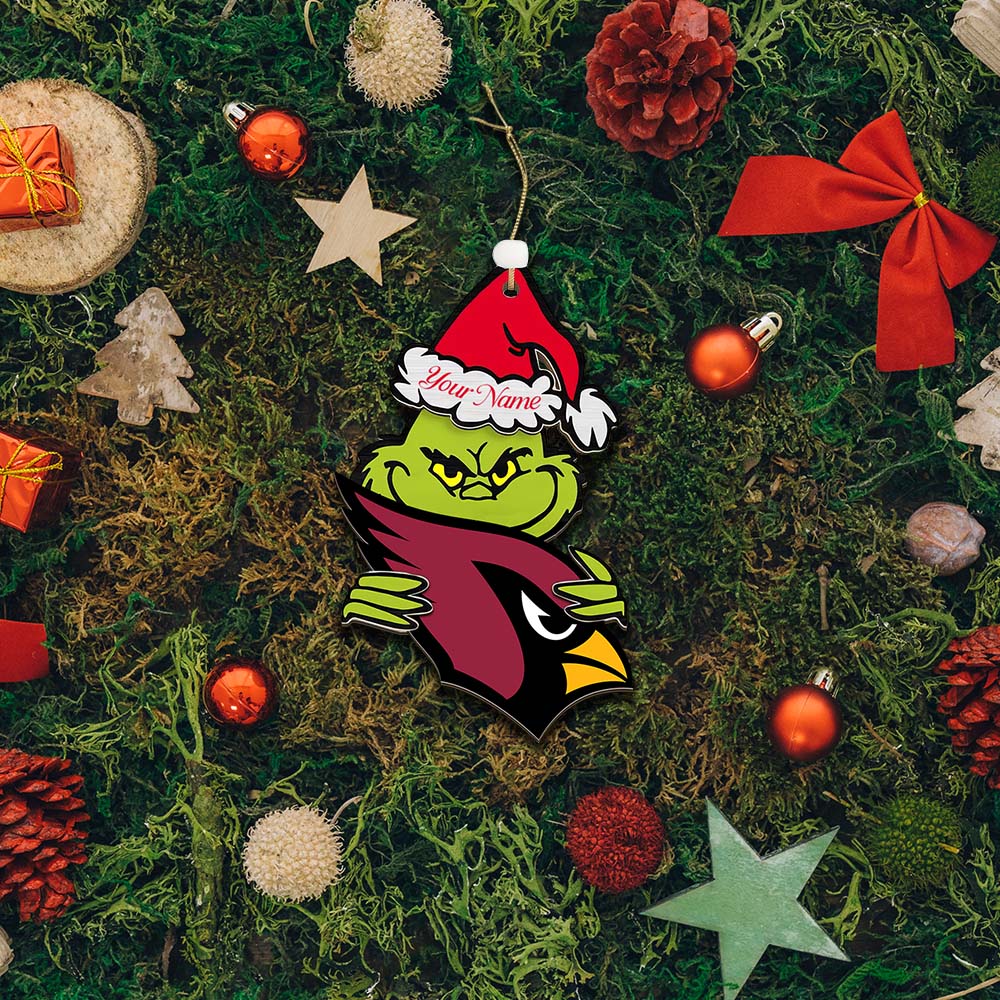 Sportswearmerch Arizona Cardinals NFL x The Grinch Christmas Acrylic Ornament Gift For Fans