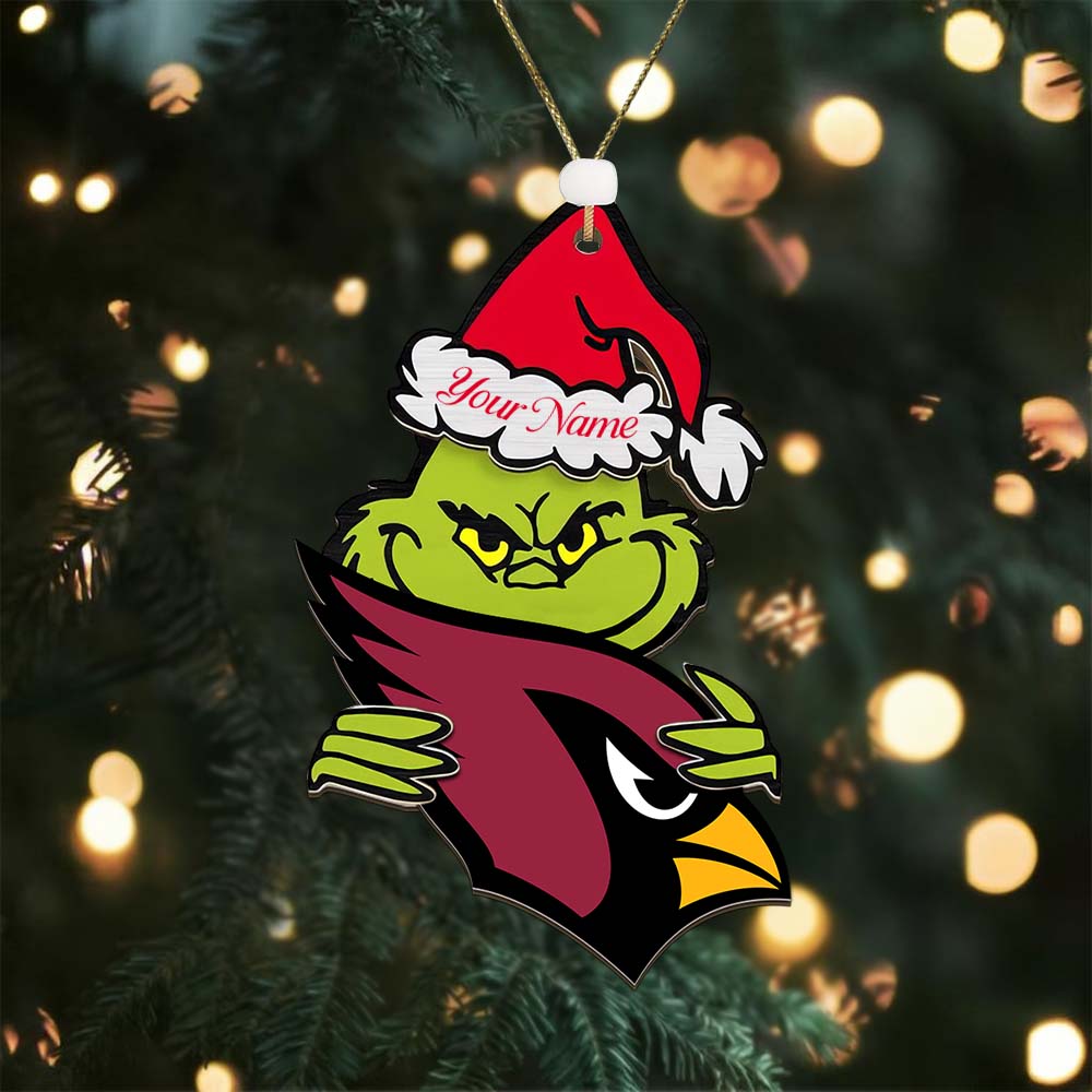 Sportswearmerch Arizona Cardinals NFL x The Grinch Christmas Acrylic Ornament Gift For Fans