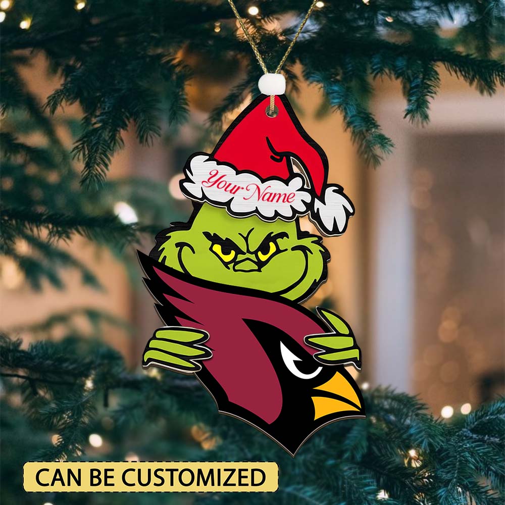 Sportswearmerch Arizona Cardinals NFL x The Grinch Christmas Acrylic Ornament Gift For Fans