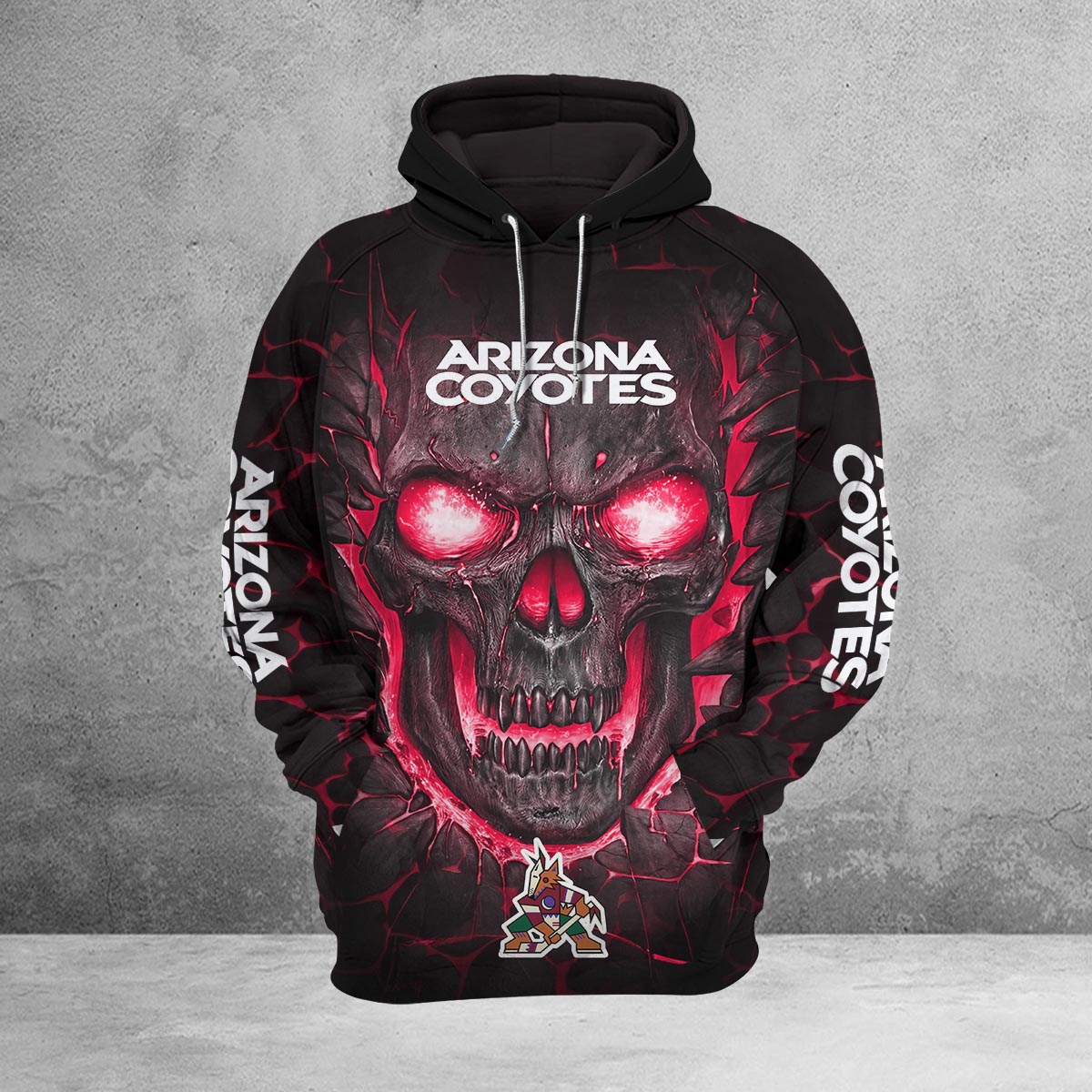 Sportswearmerch Arizona Coyotes NHL Lava Skull Hoodie For Fan