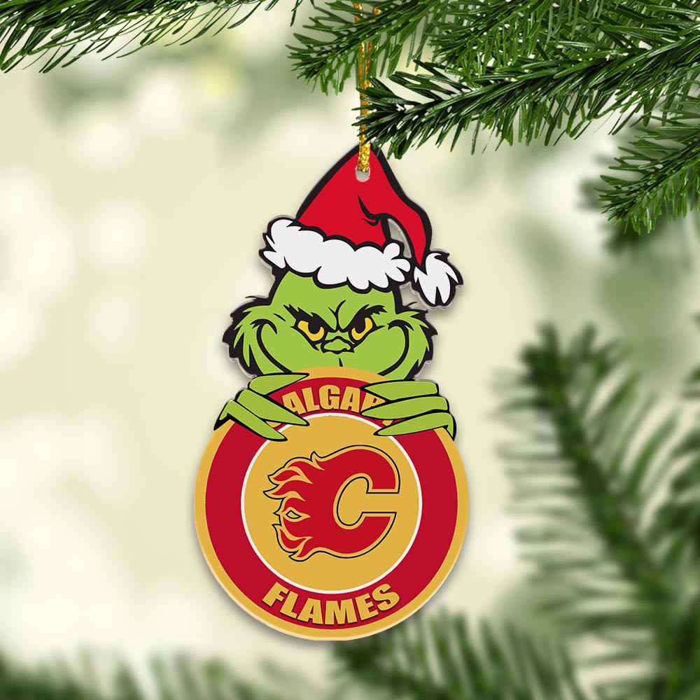 Sportswearmerch Arizona Coyotes NHL x Grinch Christmas Acrylic Ornament For Fans