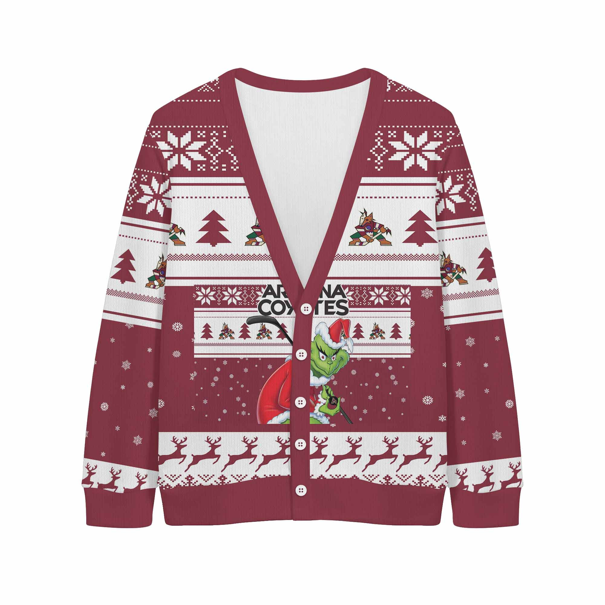 Sportswearmerch Arizona Coyotes NHL x Grinch Christmas Cardigan For Fan