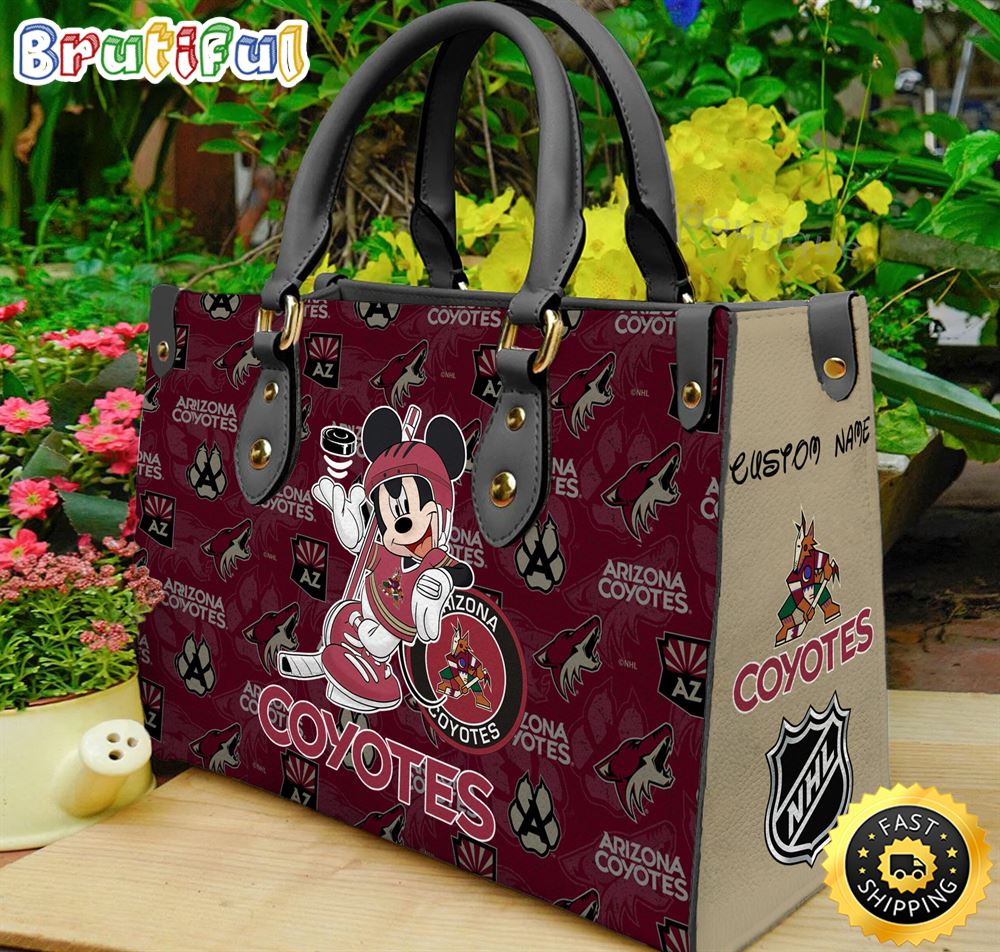 Sportswearmerch Arizona Coyotes NHL x Mickey Leather Handbag For Fan