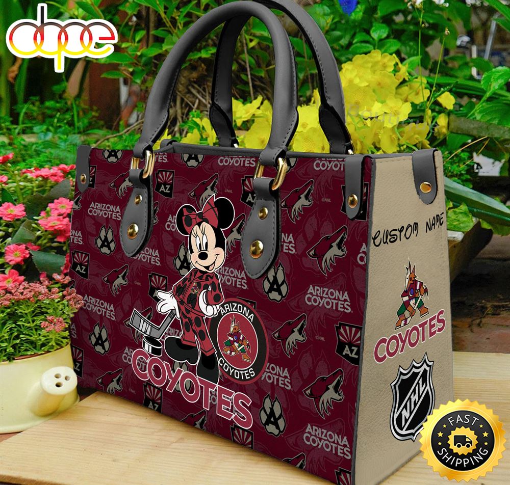 Sportswearmerch Arizona Coyotes NHL x Minnie Women Leather Hand Bag For Fan