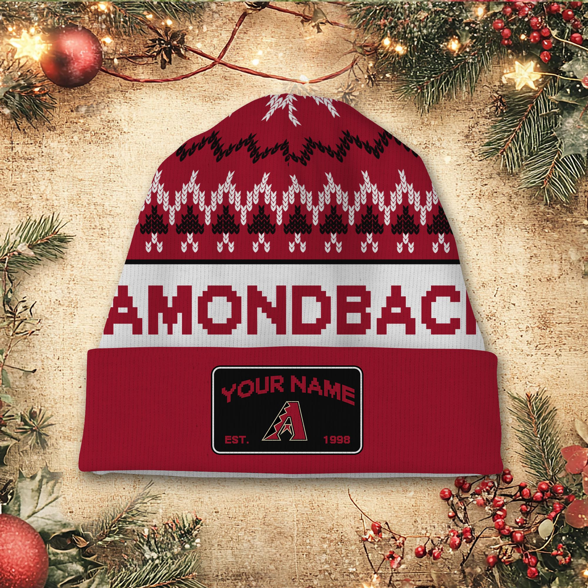 Sportswearmerch Arizona Diamondbacks MLB Christmas Beanie Hat For Fan