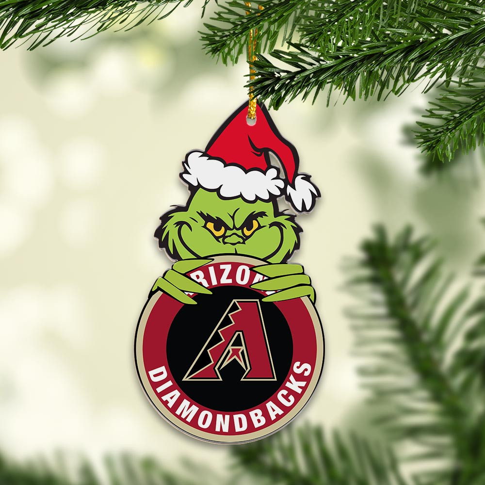 Sportswearmerch Arizona Diamondbacks MLB x Grinch Christmas Acrylic Ornament For Fans