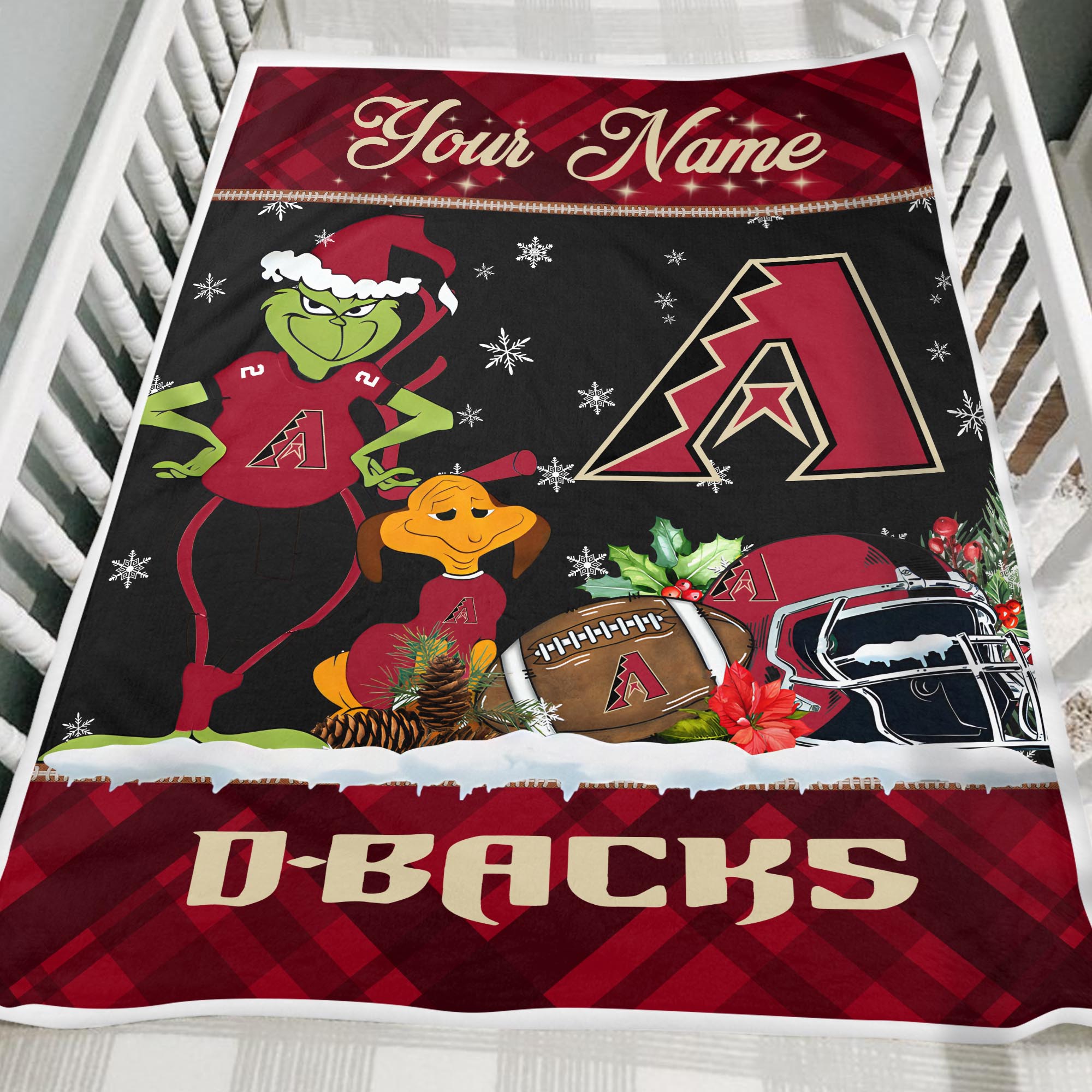 Sportswearmerch Arizona Diamondbacks MLB x Grinch Christmas Fleece Blanket For Fan
