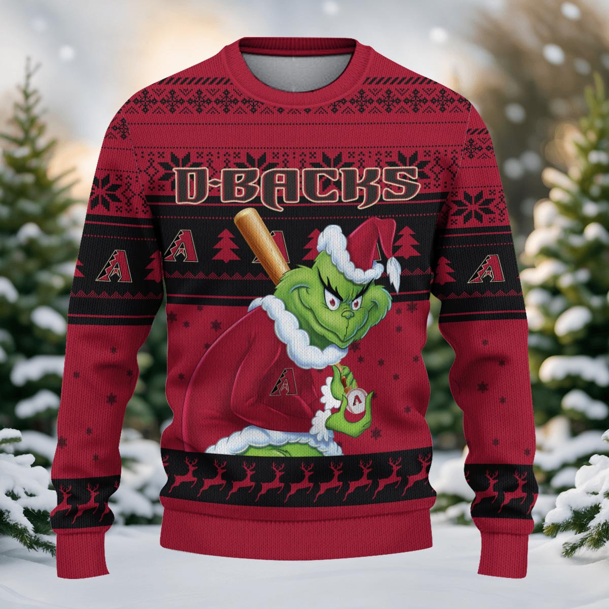 Sportswearmerch Arizona Diamondbacks MLB x Grinch Christmas Ugly Sweater For Fans