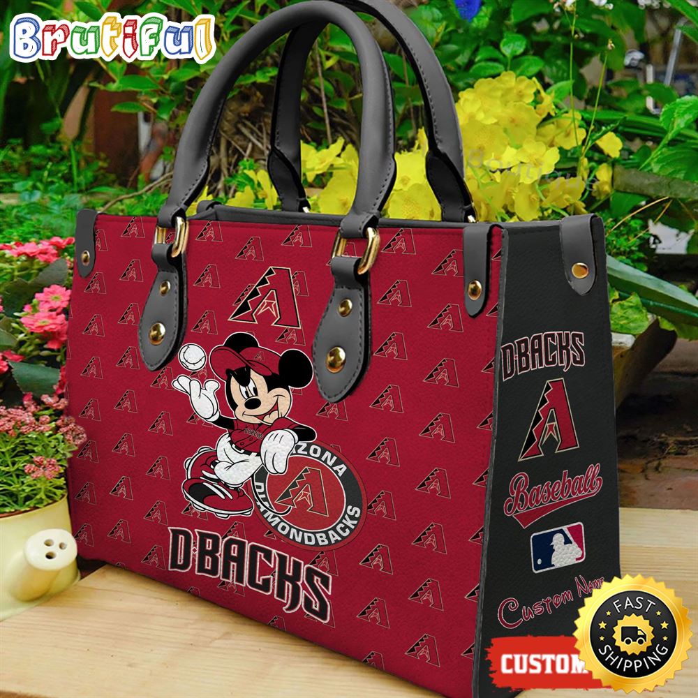 Sportswearmerch Arizona Diamondbacks MLB x Mickey Leather Handbag For Fan