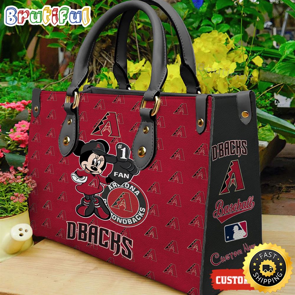 Sportswearmerch Arizona Diamondbacks MLB x Minnie Leather Handbag For Fan