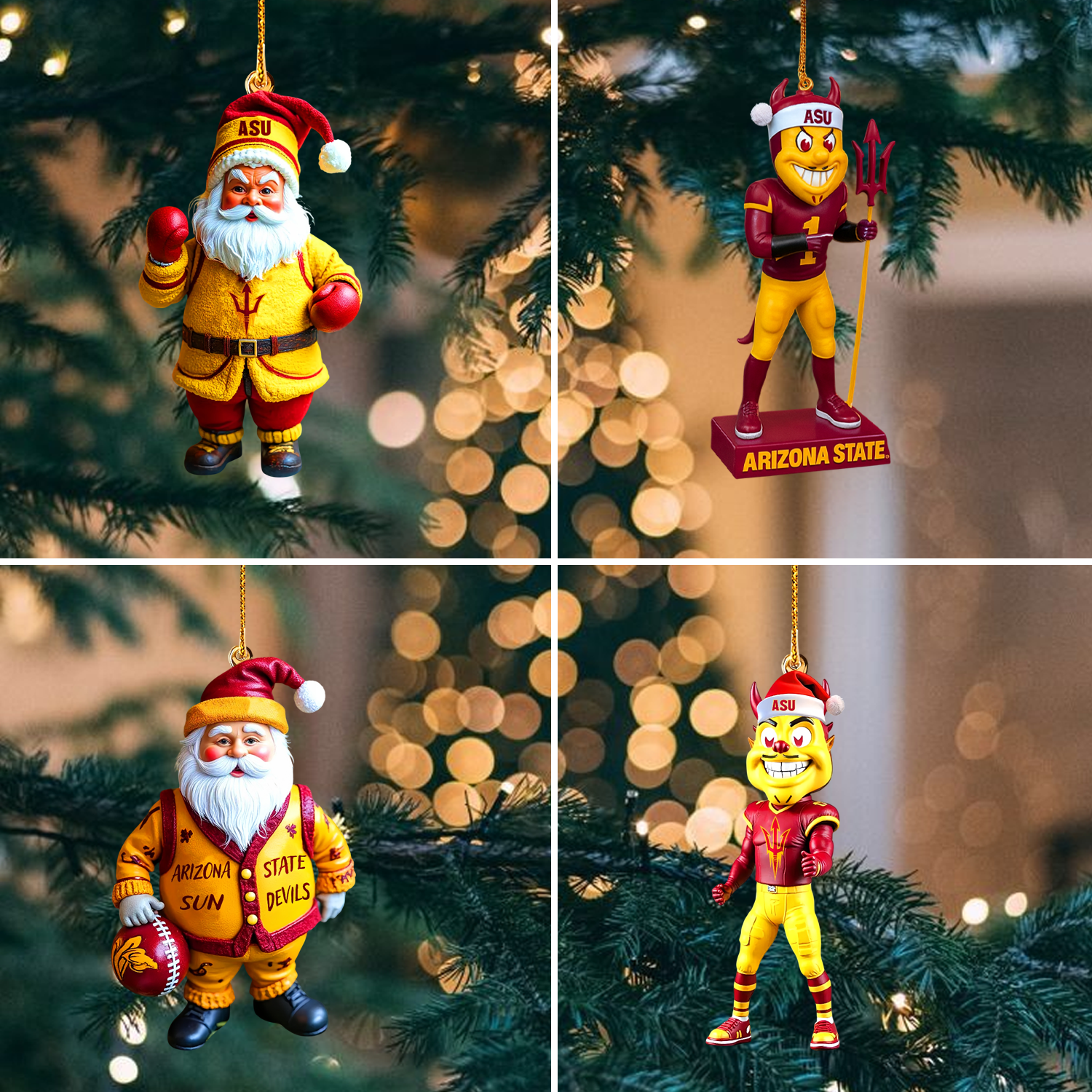 Sportswearmerch Arizona State Sun Devils NCAA Christmas Acrylic Ornament Gift For Fan