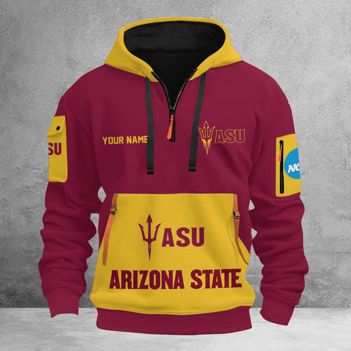 Sportswearmerch Arizona State Sun Devils NCAA Half Zip Hoodie Personalized For Fan
