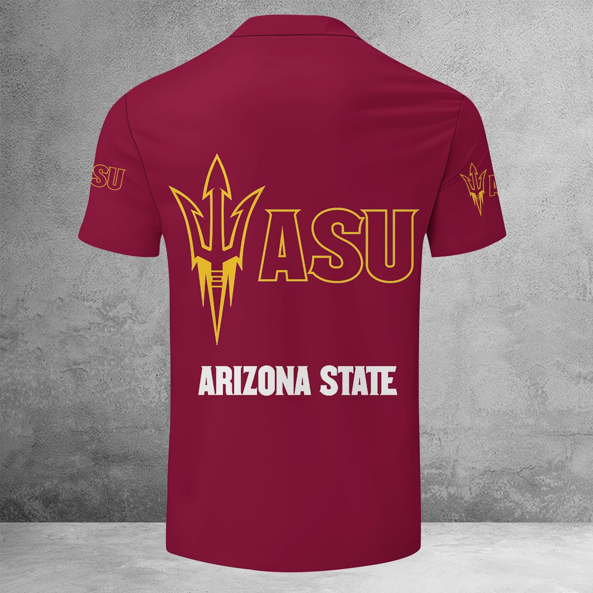 Sportswearmerch Arizona State Sun Devils NCAA Lapel Zip Polo Shirt For Fan