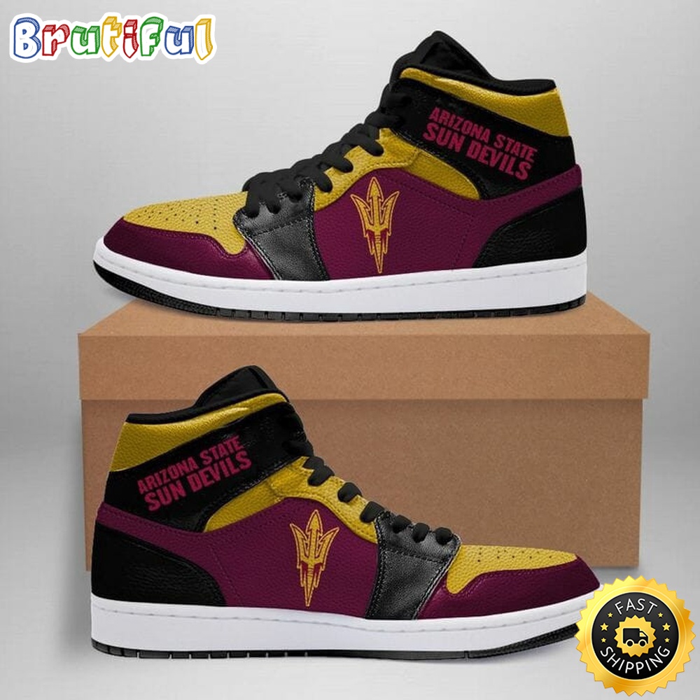 Sportswearmerch Arizona State Sun Devils NCAA Maroon AJ1 High Sneakers Shoes For Men And Women