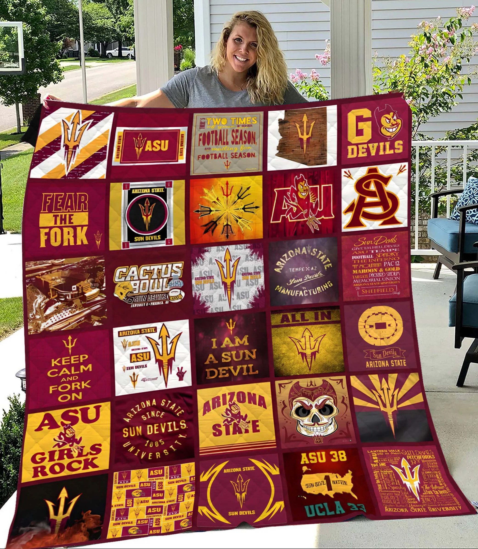 Sportswearmerch Arizona State Sun Devils NCAA Quilt Blanket For Fan