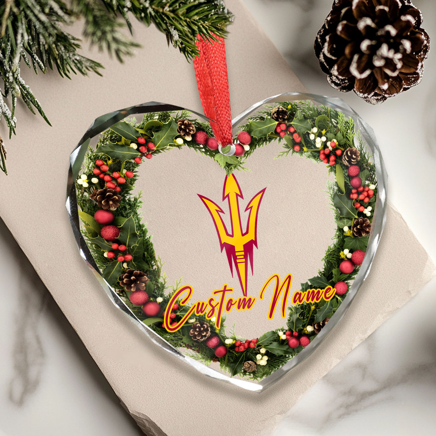 Sportswearmerch Arizona State Sun Devils NCAA x Christmas Glass Ornament Gift For Fans