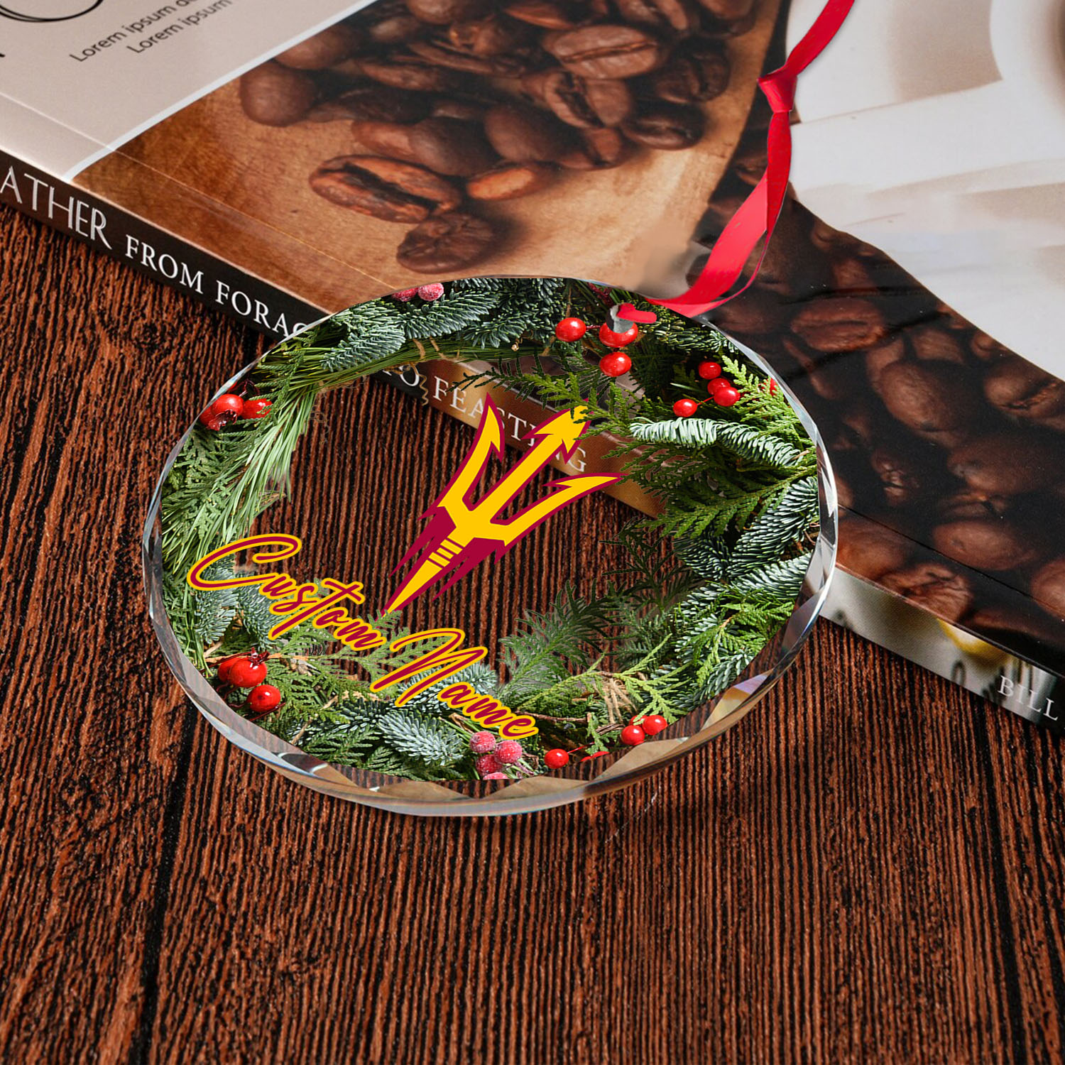 Sportswearmerch Arizona State Sun Devils NCAA x Christmas Glass Ornament Gift For Fans