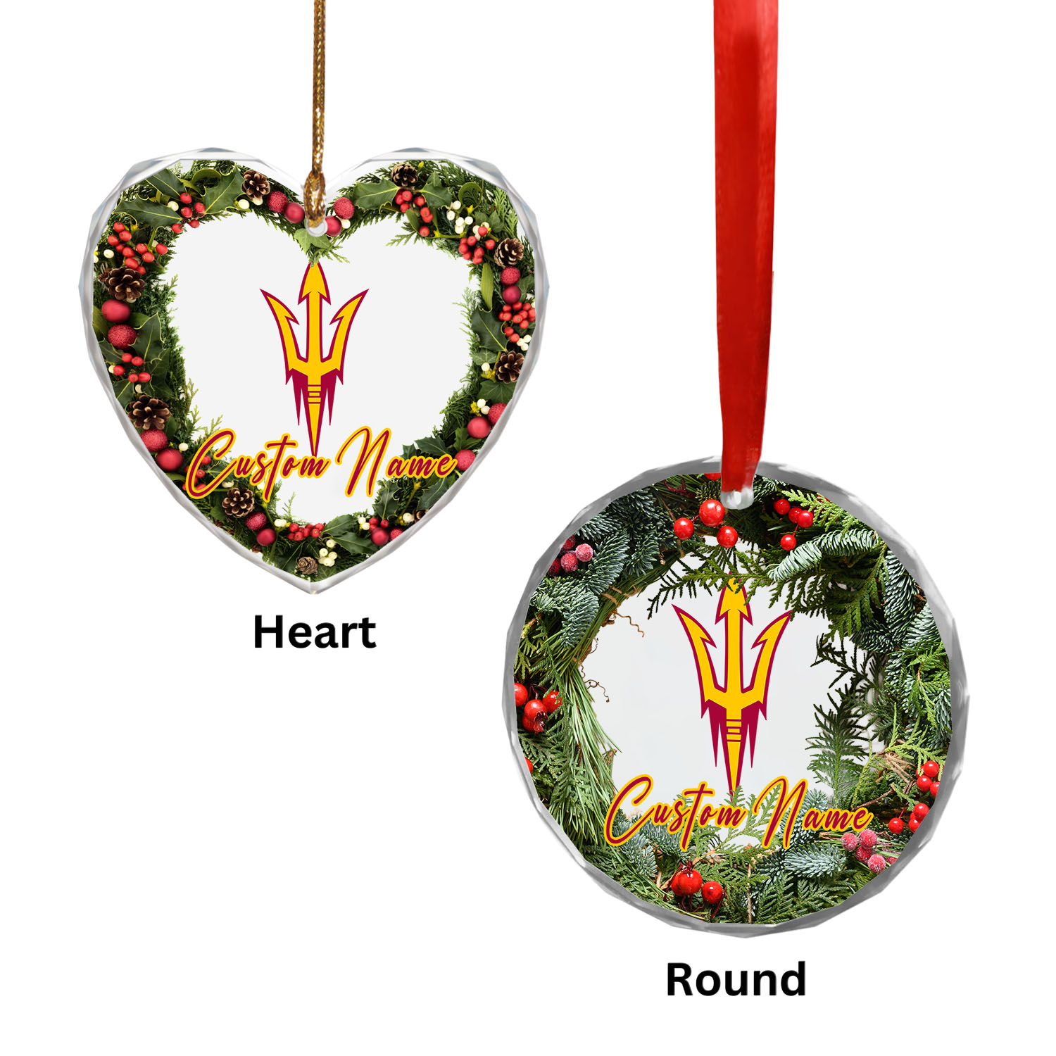 Sportswearmerch Arizona State Sun Devils NCAA x Christmas Glass Ornament Gift For Fans
