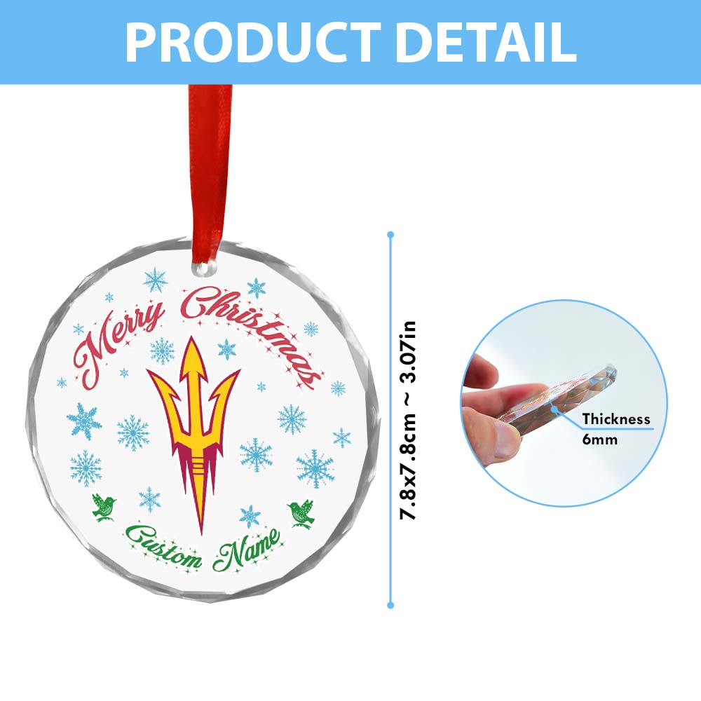 Sportswearmerch Arizona State Sun Devils NCAA x Christmas Glass Ornament Gift For Fans
