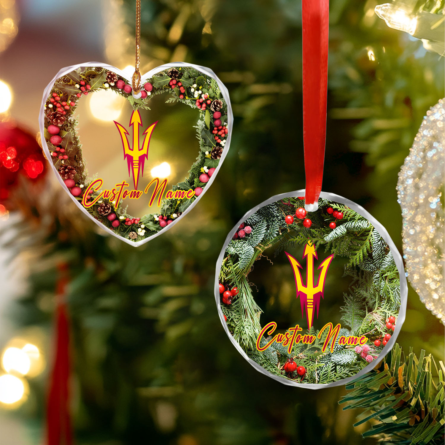 Sportswearmerch Arizona State Sun Devils NCAA x Christmas Glass Ornament Gift For Fans