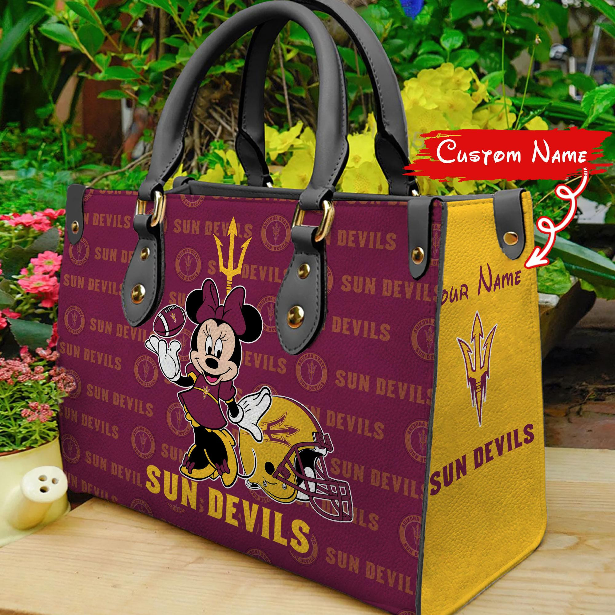 Sportswearmerch Arizona State Sun Devils NCAA x Minnie Women Leather Handbag For Fan