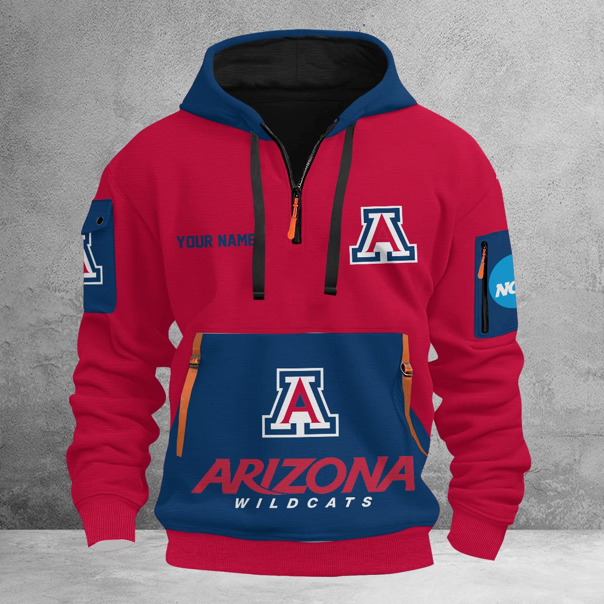Sportswearmerch Arizona Wildcats NCAA Half Zip Hoodie Personalized For Fan