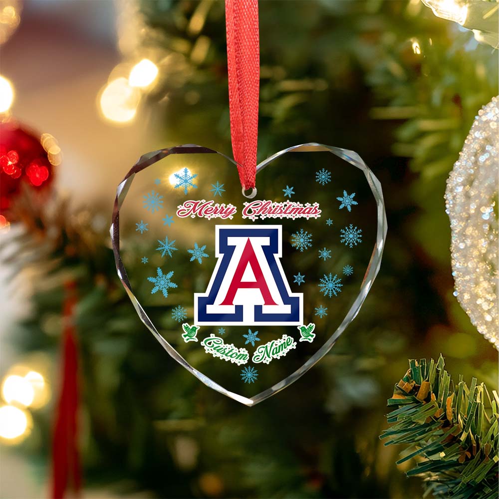 Sportswearmerch Arizona Wildcats NCAA x Christmas Glass Ornament Gift For Fans