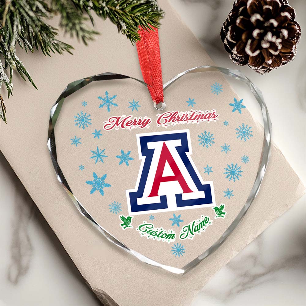 Sportswearmerch Arizona Wildcats NCAA x Christmas Glass Ornament Gift For Fans