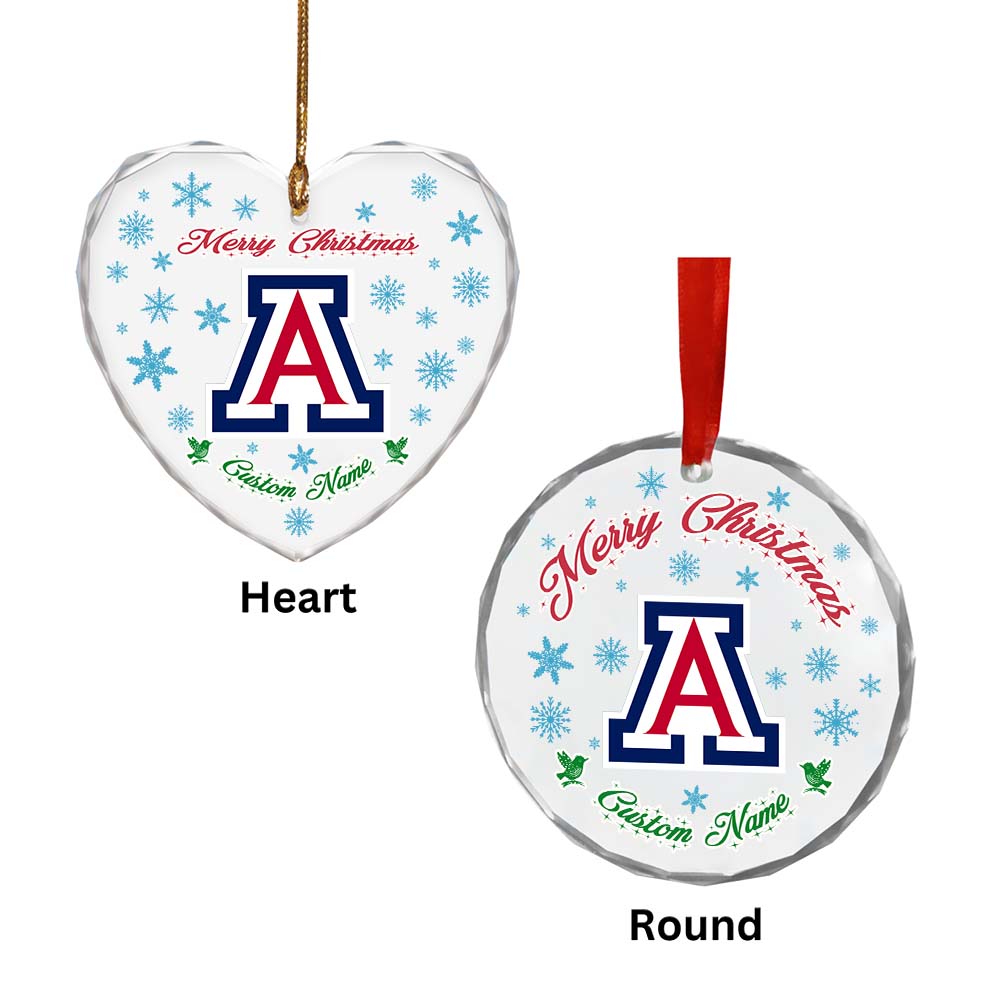 Sportswearmerch Arizona Wildcats NCAA x Christmas Glass Ornament Gift For Fans