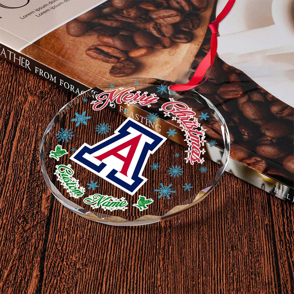 Sportswearmerch Arizona Wildcats NCAA x Christmas Glass Ornament Gift For Fans