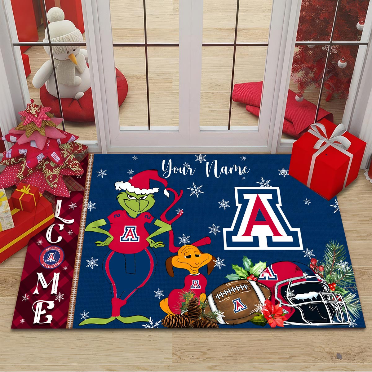 Sportswearmerch Arizona Wildcats NCAA x Grinch Christmas Welcome Football Doormat For Fan
