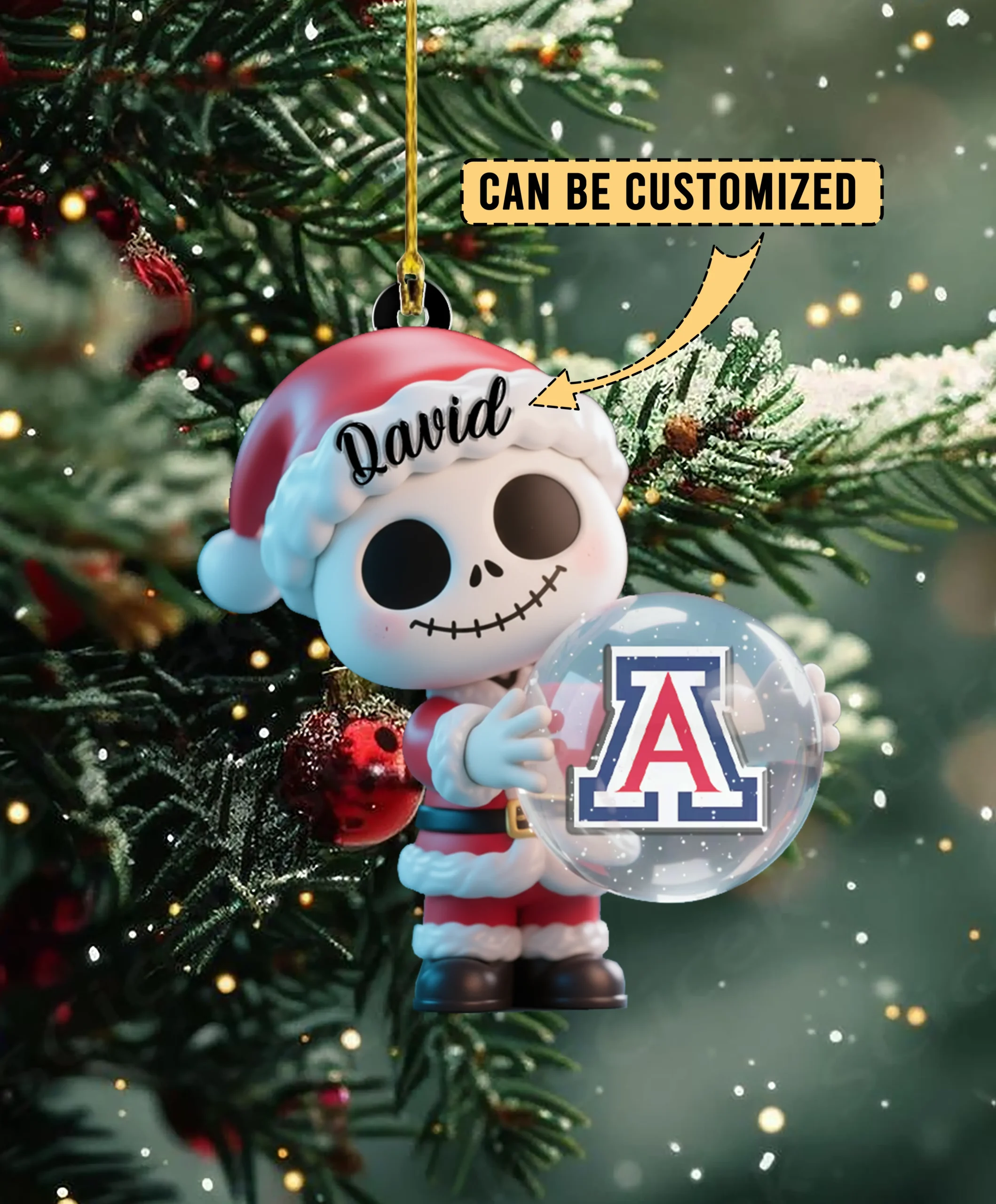 Sportswearmerch Arizona Wildcats NCAA x The Nightmare Before Christmas Acrylic Ornament Gift For Fans